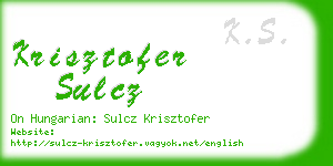 krisztofer sulcz business card